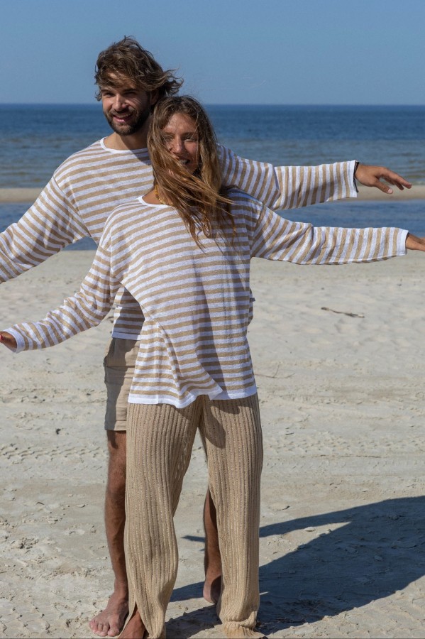 Salanida. Tanto 100% lino palaidinė Smėlis Unisex Salanida. Tanto 100% lino palaidinė Smėlis Unisex