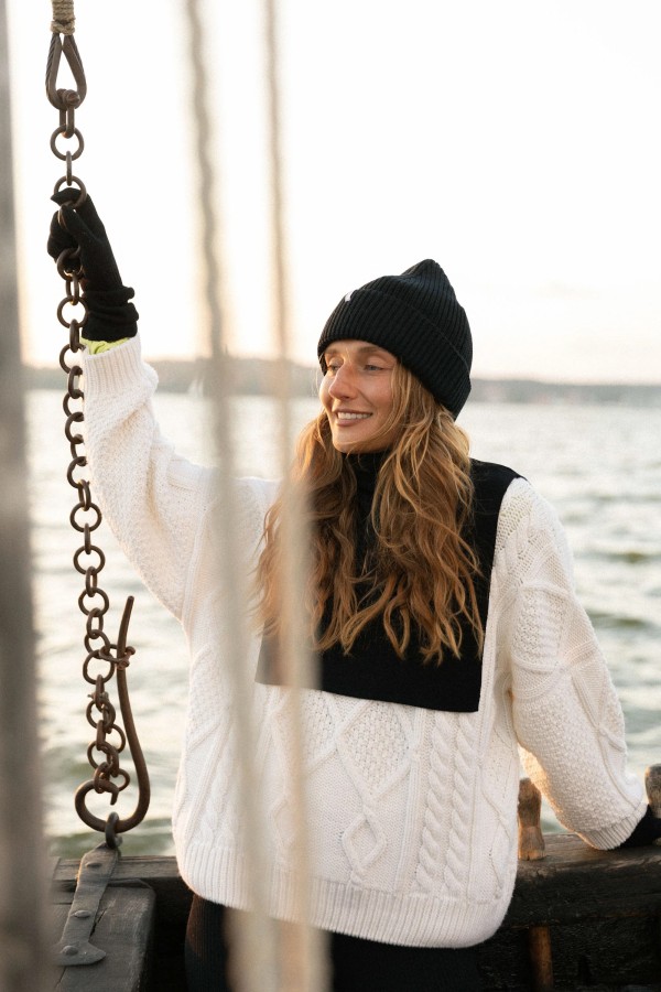 salanida. Via Merino pirštinės juoda 