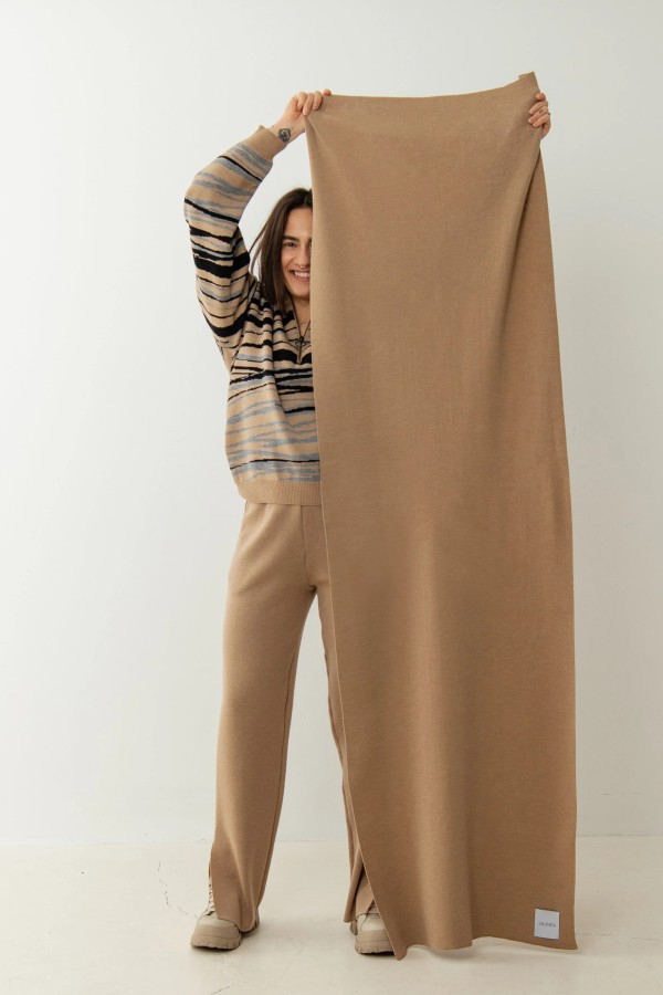 Salanida. Via Merino vilnos šalikas Smėlis Salanida. Via Merino vilnos šalikas Smėlis