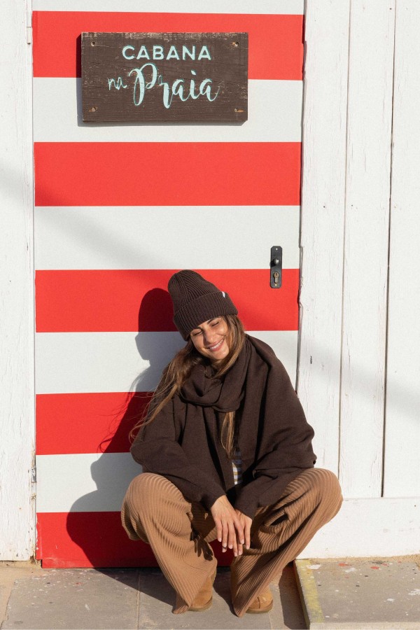 Salanida. Via Merino vilnos šalikas Šokoladas