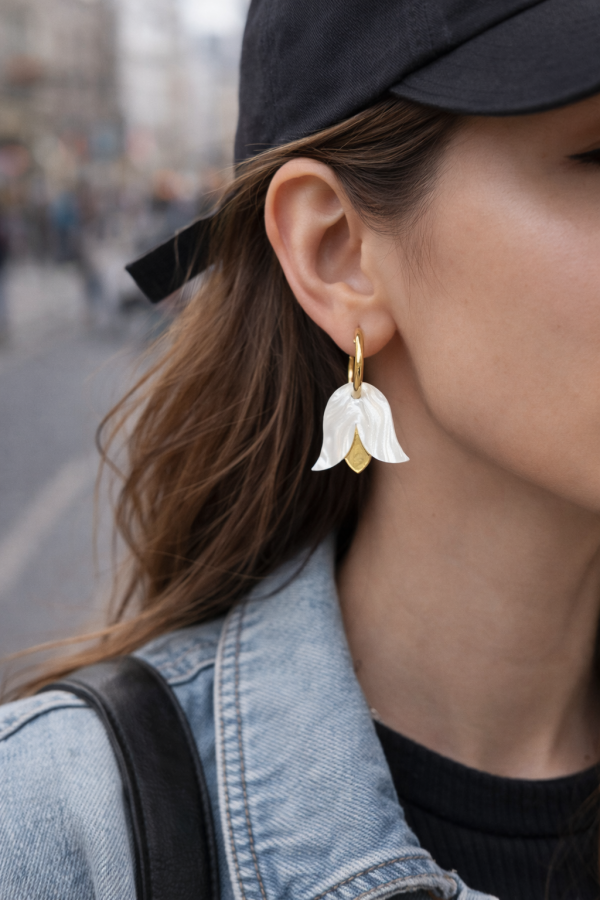 solar. lotus auskarai