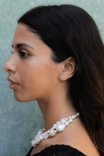 ugnes story. MINIMALISTINIAI APVALIŲ PERLŲ AUSKARAI