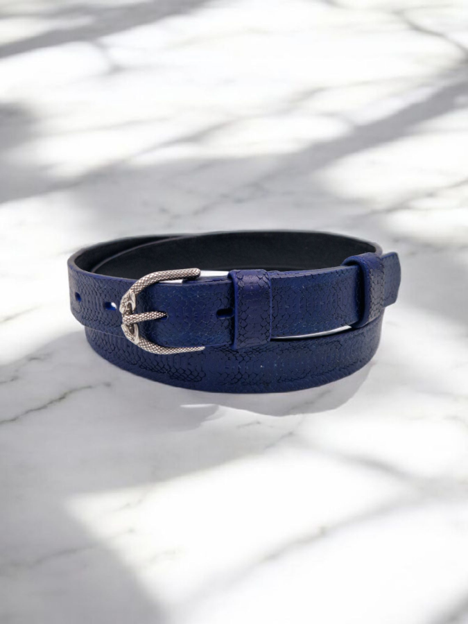 yuga. Mėlynas siauras diržas OUROBOROS yuga. Mėlynas siauras diržas OUROBOROS