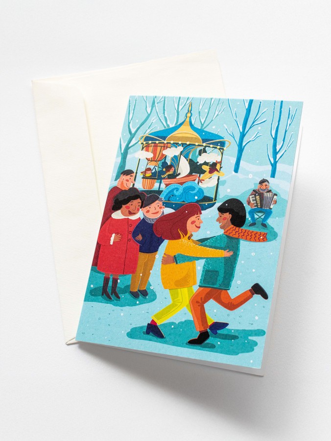 Justina Česnauskaitė. Atvirukas su voku Žiemos šokis Justina Česnauskaitė. Atvirukas su voku Žiemos šokis